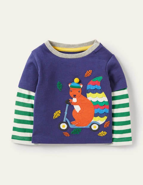 Appliqué T-shirt - Starboard Blue Squirrel Appliqué T-shirt - Starboard Blue Squirrel