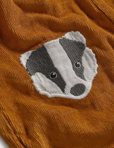 Appliqué Patch Dungaree Set - Butterscotch Brown Animals Appliqué Patch Dungaree Set - Butterscotch Brown Animals