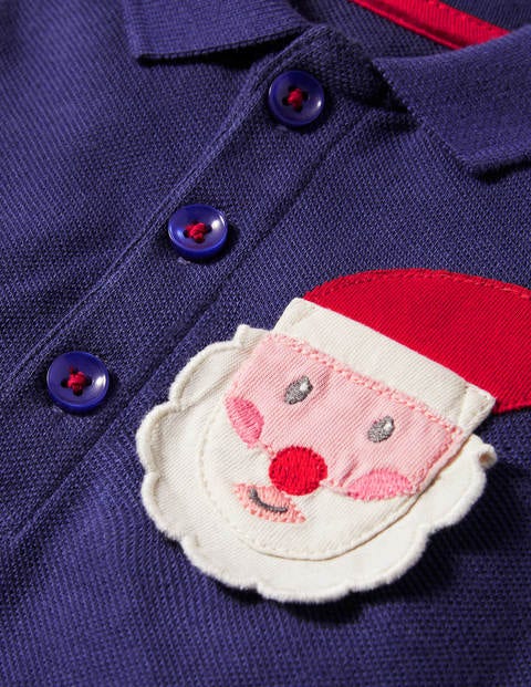 Weihnachtliches Poloshirt-Set - Schuluniform-Navy, Weihnachtsmann Weihnachtliches Poloshirt-Set - Schuluniform-Navy, Weihnachtsmann