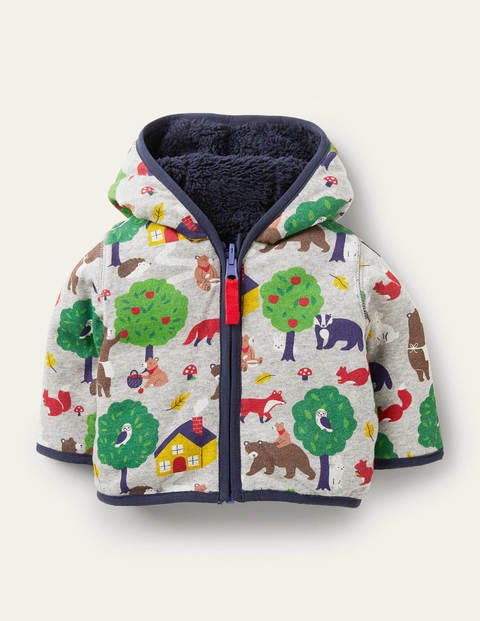 Reversible Jacket - Grey Marl Bears Reversible Jacket - Grey Marl Bears