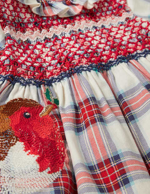 Robe festive à carreaux - Carreaux ivoire/rouge rockabilly Robe festive à carreaux - Carreaux ivoire/rouge rockabilly