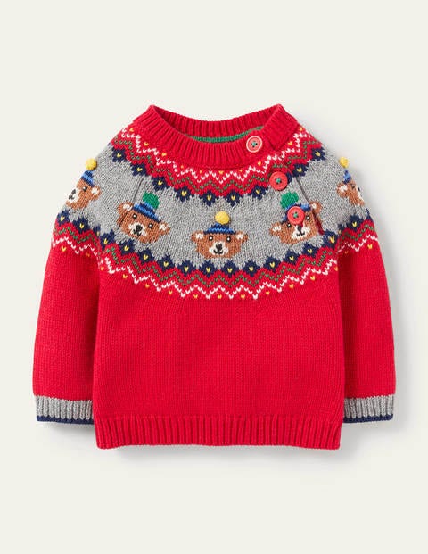 Fair-Isle-Pullover RED Baby Boden, RED