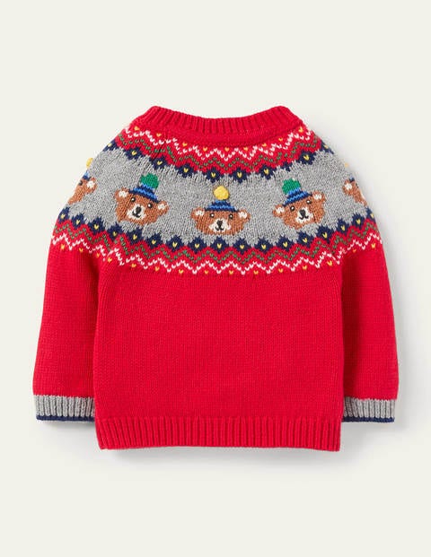 Fair Isle Sweater - Rockabilly Red Bears Fair Isle Sweater - Rockabilly Red Bears
