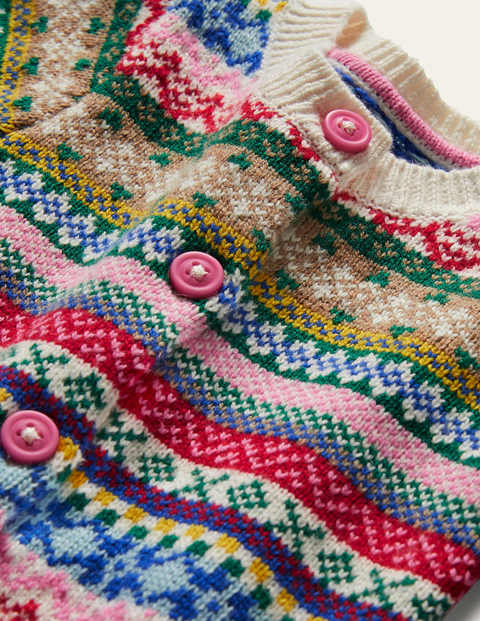 Cardigan mit durchgehendem Fair-Isle-Muster - Bunt Cardigan mit durchgehendem Fair-Isle-Muster - Bunt