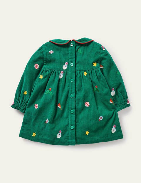 Festive Embroidered Dress - Forest Green Christmas Festive Embroidered Dress - Forest Green Christmas
