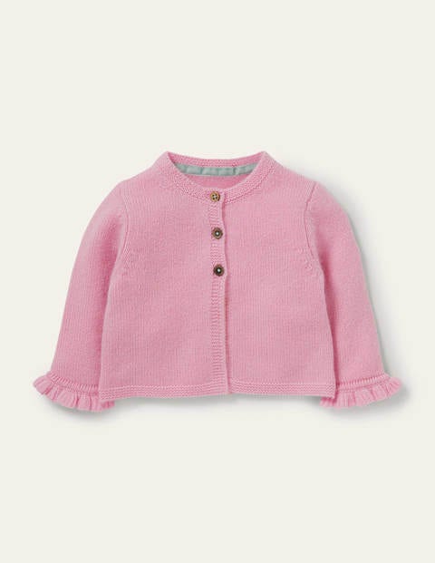 Kaschmircardigan mit Rüschen - Delfinrosa Kaschmircardigan mit Rüschen - Delfinrosa