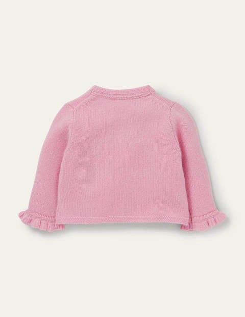 Kaschmircardigan mit Rüschen - Delfinrosa Kaschmircardigan mit Rüschen - Delfinrosa