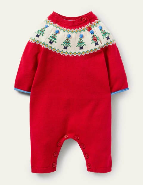 Christmas Fair Isle Romper - Rockabilly Red Christmas Fair Isle Romper - Rockabilly Red
