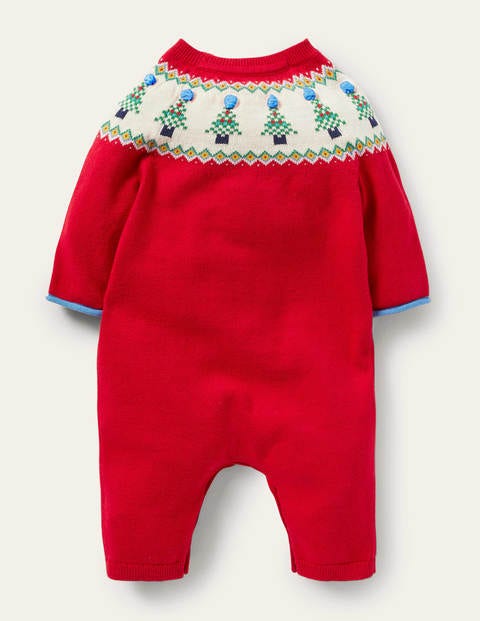 Christmas Fair Isle Romper - Rockabilly Red Christmas Fair Isle Romper - Rockabilly Red