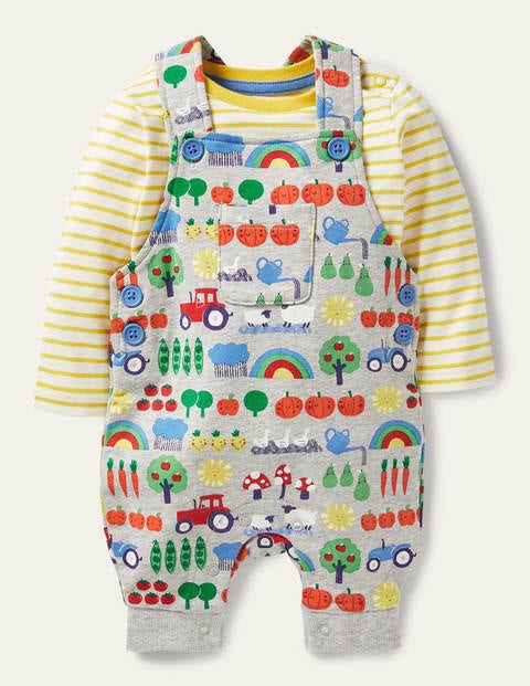 Printed Jersey Overalls Set