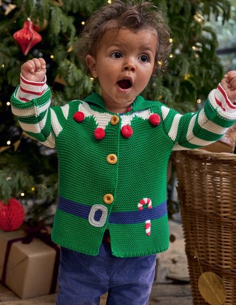 Weihnachtsjacke mit Kapuze - Schottengrün, Elf Weihnachtsjacke mit Kapuze - Schottengrün, Elf