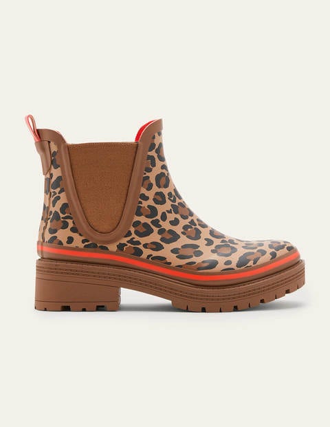 Bamburgh Wellington Boots - Leopard/Firecracker Bamburgh Wellington Boots - Leopard/Firecracker