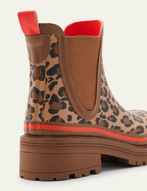 Bamburgh Wellington Boots - Leopard/Firecracker Bamburgh Wellington Boots - Leopard/Firecracker