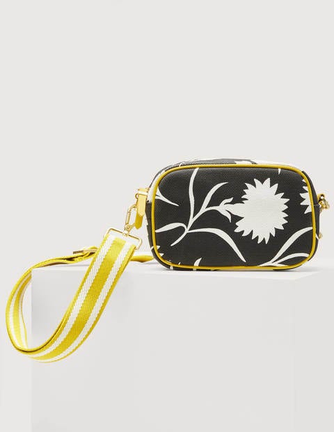 Olivia Canvas Crossbody Bag - Black, Leafy Bud Olivia Canvas Crossbody Bag - Black, Leafy Bud