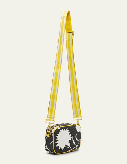 Olivia Canvas Crossbody Bag - Black, Leafy Bud Olivia Canvas Crossbody Bag - Black, Leafy Bud