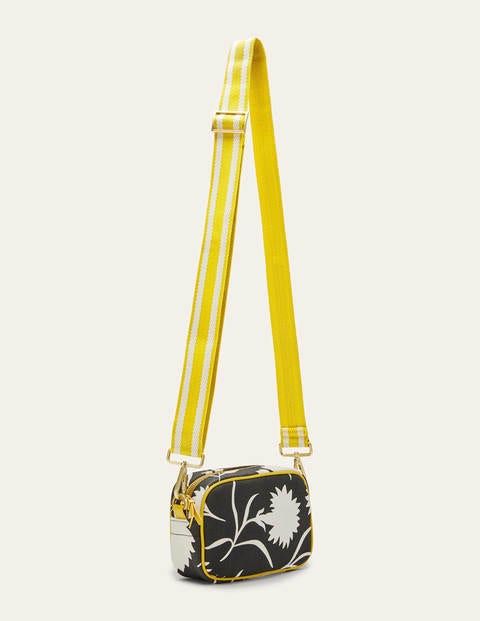 Olivia Canvas Crossbody Bag - Black, Leafy Bud Olivia Canvas Crossbody Bag - Black, Leafy Bud