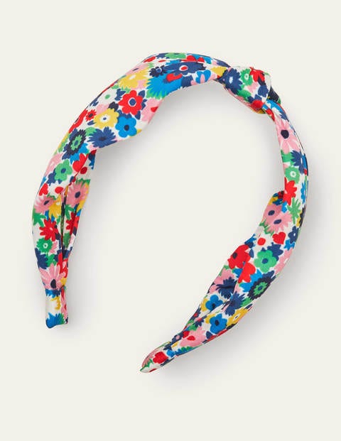 Haarband mit Knoten - Naturweiß, Bunte Gänseblümchen Haarband mit Knoten - Naturweiß, Bunte Gänseblümchen