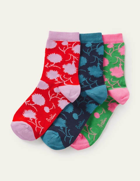 Knöchelsocken im 3er-Pack - Blumenmuster Knöchelsocken im 3er-Pack - Blumenmuster