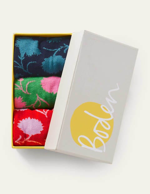 Knöchelsocken im 3er-Pack - Blumenmuster Knöchelsocken im 3er-Pack - Blumenmuster
