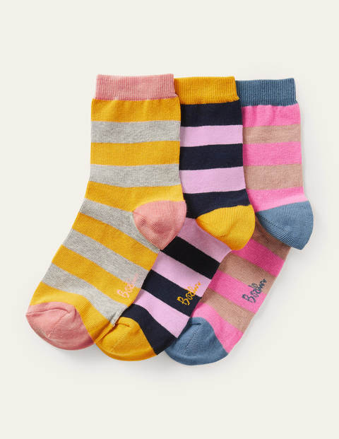 Three Pack Crew Socks - Stripe Three Pack Crew Socks - Stripe