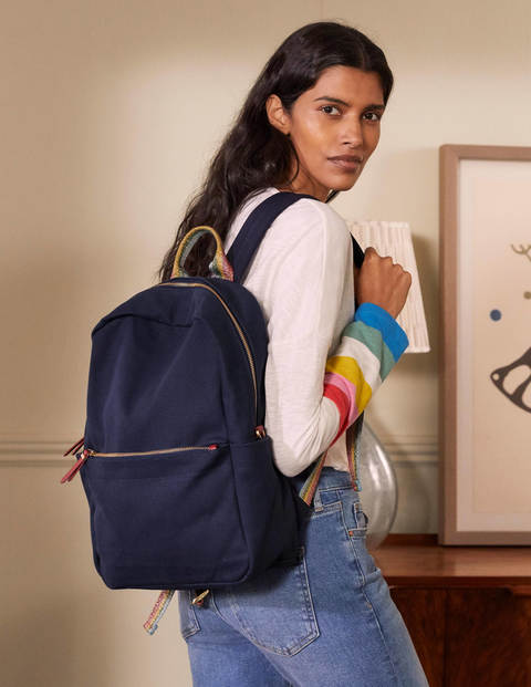 Olivia Canvas Backpack - Navy Olivia Canvas Backpack - Navy