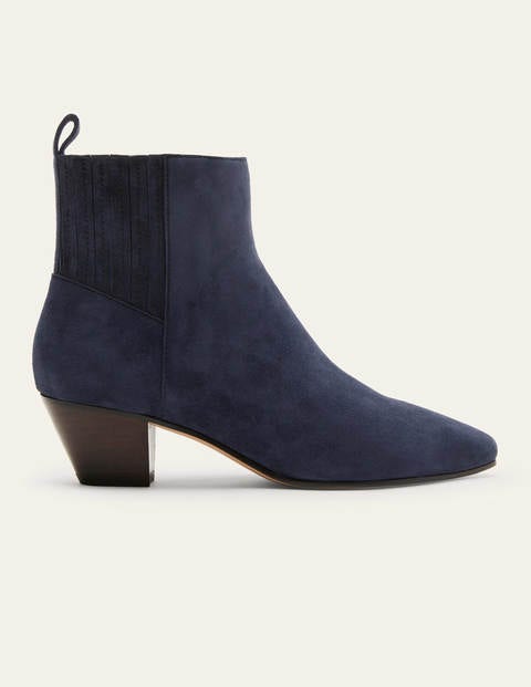 Western Ankle Boots - Navy