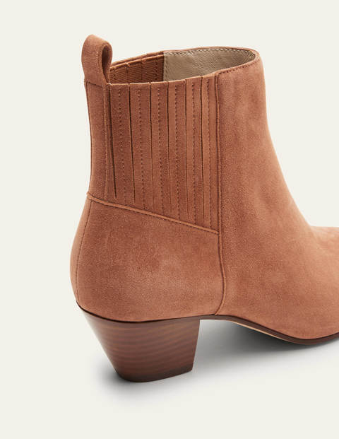 Western Ankle Boots - Tan Western Ankle Boots - Tan