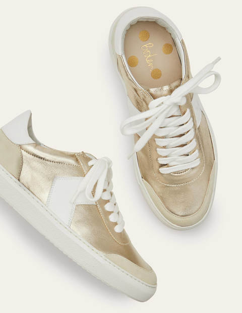 Helen Chevron Trainers - Metallic Gold Helen Chevron Trainers - Metallic Gold