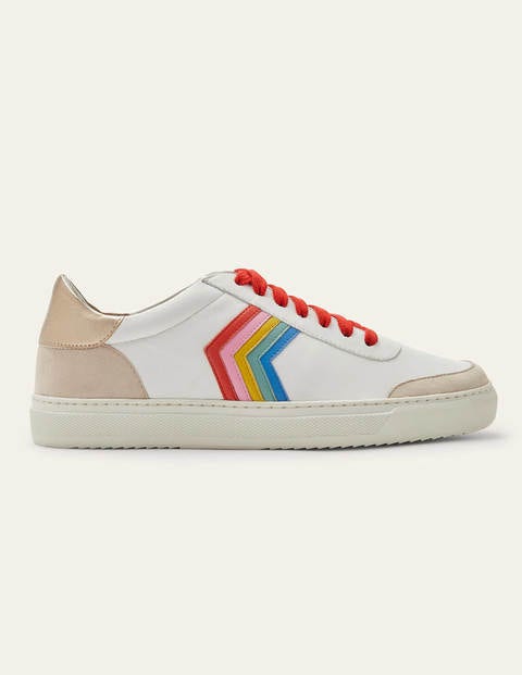 Helen Chevron Trainers - White/Firecracker/Rainbow Helen Chevron Trainers - White/Firecracker/Rainbow
