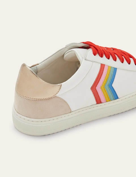 Helen Chevron Trainers - White/Firecracker/Rainbow Helen Chevron Trainers - White/Firecracker/Rainbow