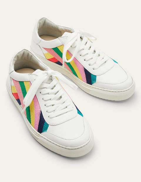 Helen Turnschuhe mit Zickzackmuster - Regenbogen, Gestickt Helen Turnschuhe mit Zickzackmuster - Regenbogen, Gestickt