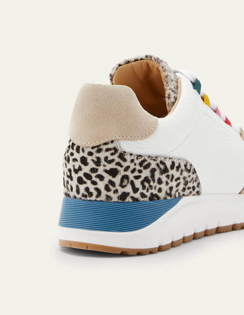 Classic Sneakers - White/Blue/Leopard Classic Sneakers - White/Blue/Leopard