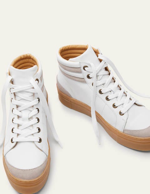 Amber High Top Sneakers - White Leather Amber High Top Sneakers - White Leather