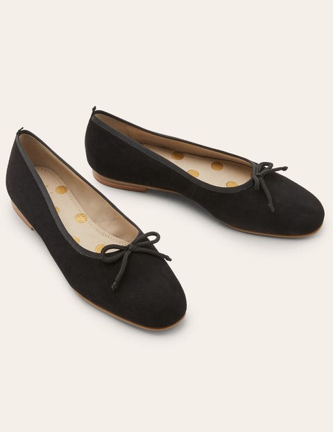 High Cut Ballerinas - Black Suede High Cut Ballerinas - Black Suede