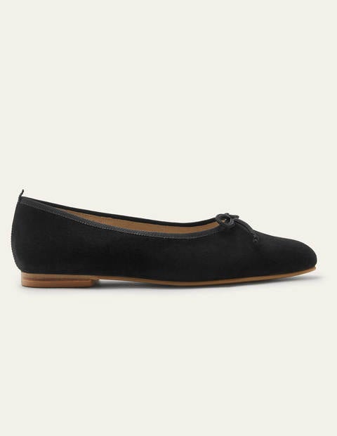 High Cut Ballerinas - Black Suede High Cut Ballerinas - Black Suede