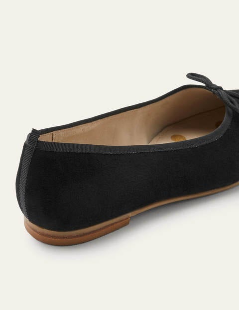 High Cut Ballerinas - Black Suede High Cut Ballerinas - Black Suede