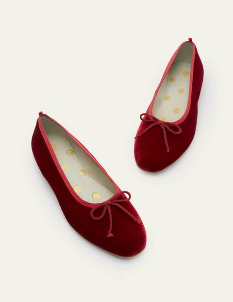 Hoch geschnittene Ballerinas - Weinrot, Samt Hoch geschnittene Ballerinas - Weinrot, Samt