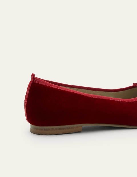 Hoch geschnittene Ballerinas - Weinrot, Samt Hoch geschnittene Ballerinas - Weinrot, Samt
