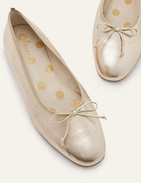 High Cut Ballerinas - Gold Metallic High Cut Ballerinas - Gold Metallic