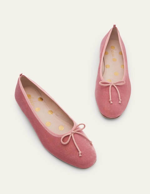 Hoch geschnittene Ballerinas - Graurosa, Samt Hoch geschnittene Ballerinas - Graurosa, Samt