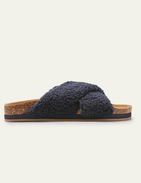 Cross Strap Sliders - Navy Cross Strap Sliders - Navy