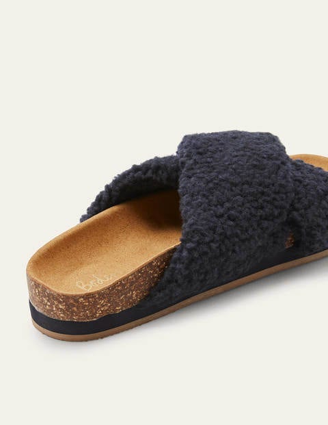 Cross Strap Sliders - Navy Cross Strap Sliders - Navy