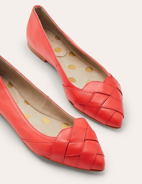 Woven Toe Ballerinas - Cherry Red Woven Toe Ballerinas - Cherry Red