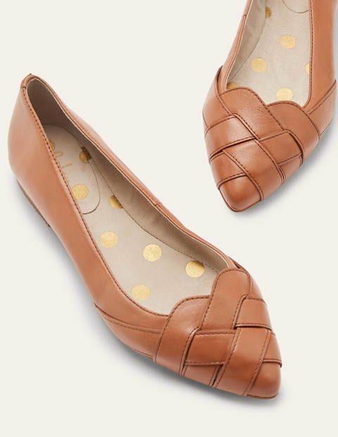 Woven Toe Ballerinas - Tan Woven Toe Ballerinas - Tan
