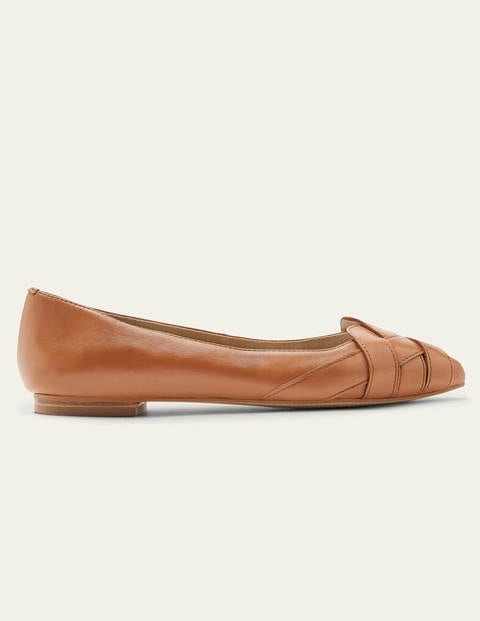 Woven Toe Ballerinas - Tan Woven Toe Ballerinas - Tan