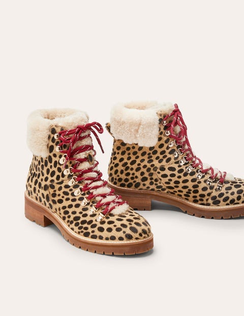 Isadora Hiking Boots - Tan Leopard Isadora Hiking Boots - Tan Leopard