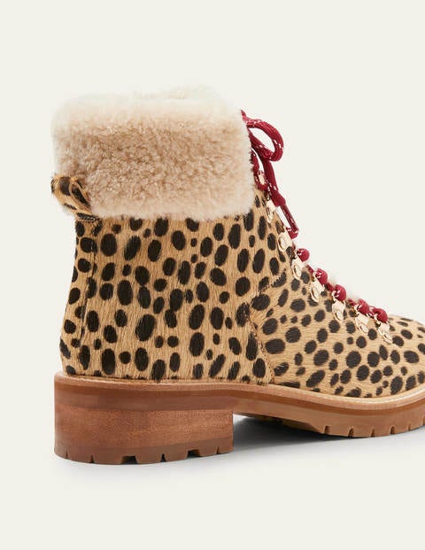 Isadora Hiking Boots - Tan Leopard Isadora Hiking Boots - Tan Leopard