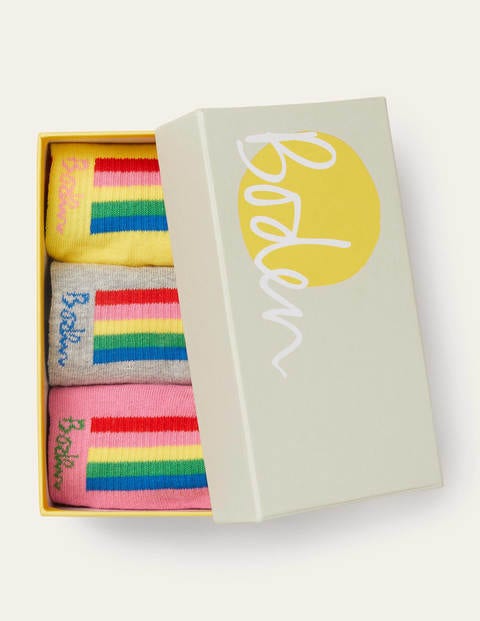 Three Pack Ankle Socks - Stripe Three Pack Ankle Socks - Stripe