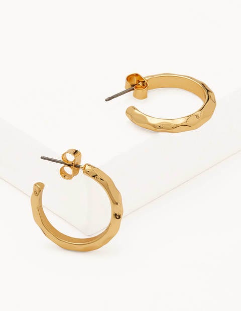 Hammered Hoop Earrings - Gold Hammered Hoop Earrings - Gold