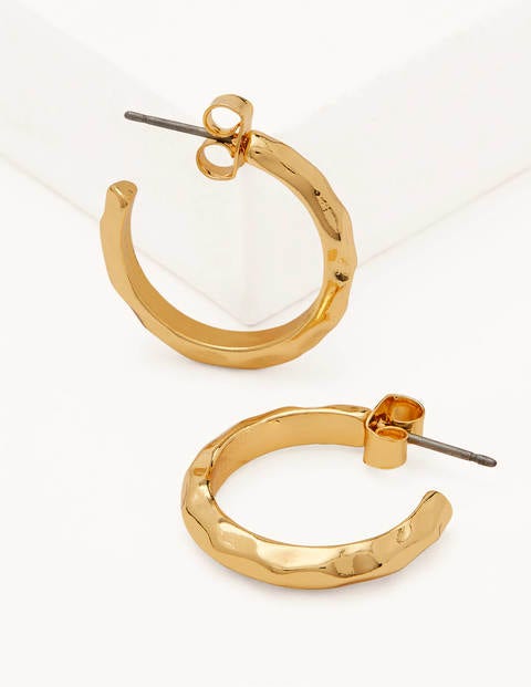 Hammered Hoop Earrings - Gold Hammered Hoop Earrings - Gold